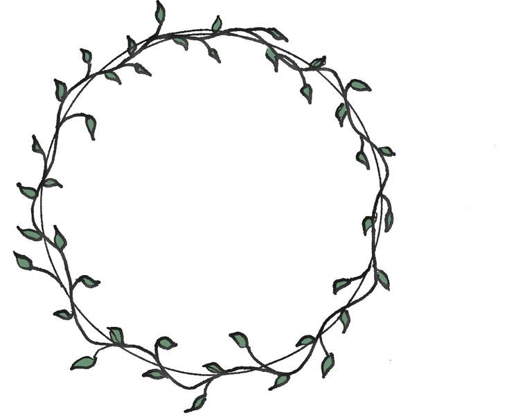 735x602 Circle Border Clip Art Ivy Leaves Ideas And Designs
