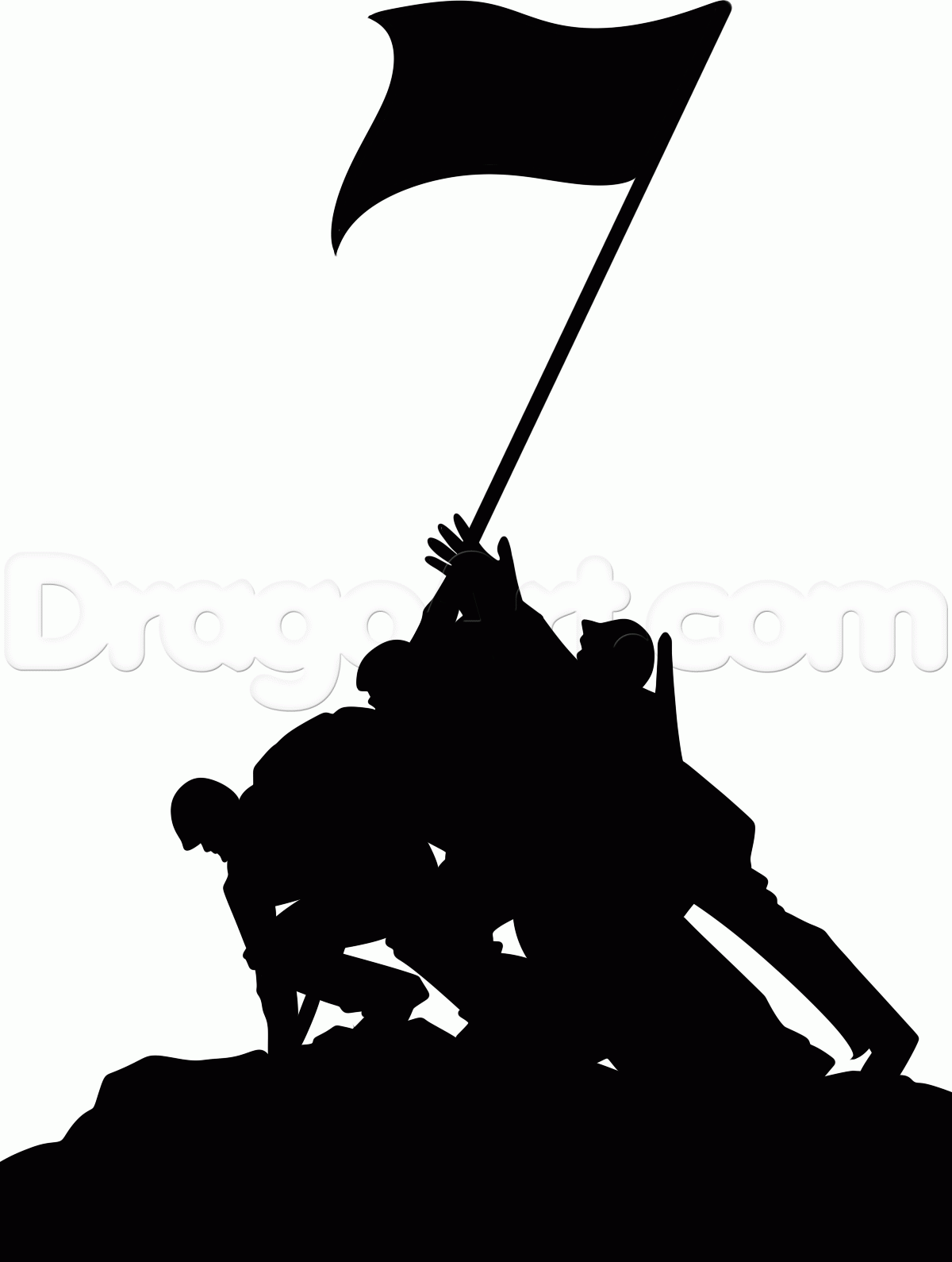 1200x1590 how to draw troops, raising the flag on iwo jima, step