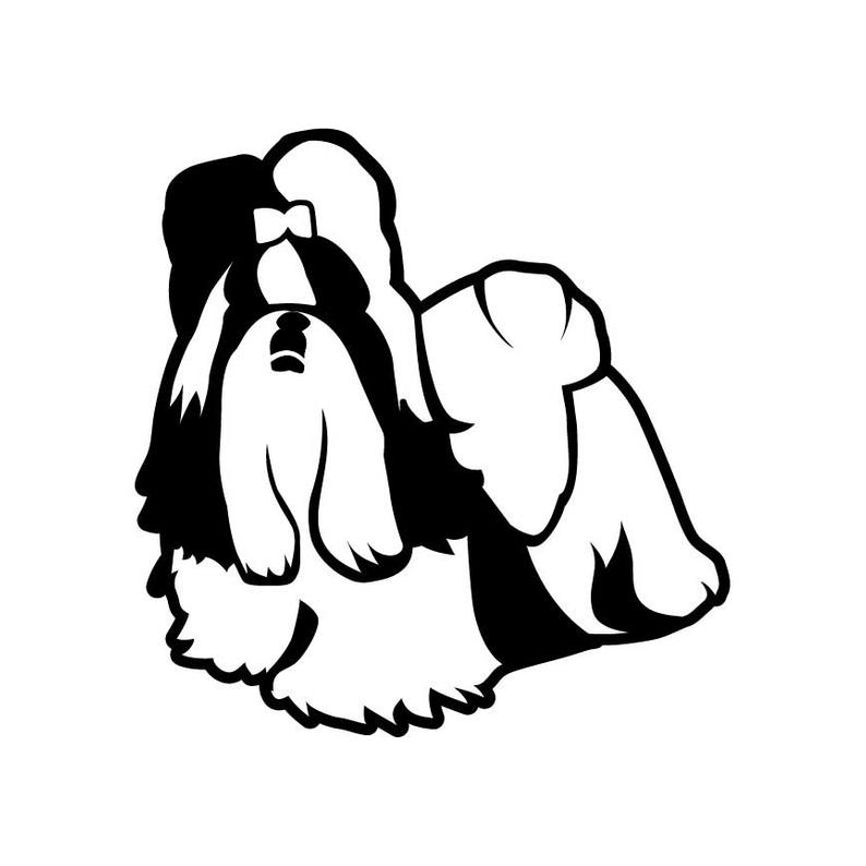 794x794 Shitzu Dog Puppy Vector Dxf Vinyl Cutter Etsy