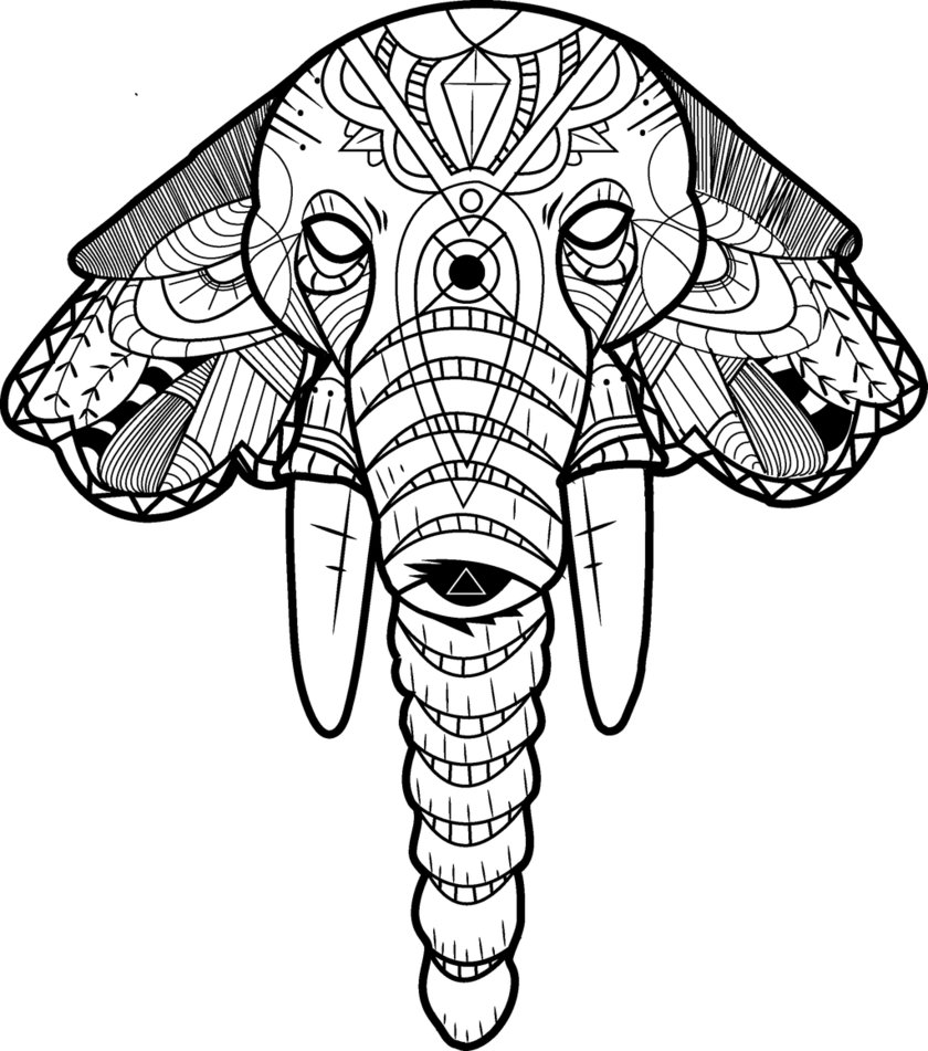 840x951 Elephant Tattoo Drawing