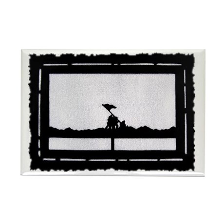 460x460 Iwo Jima Flag Raising Statue Magnets