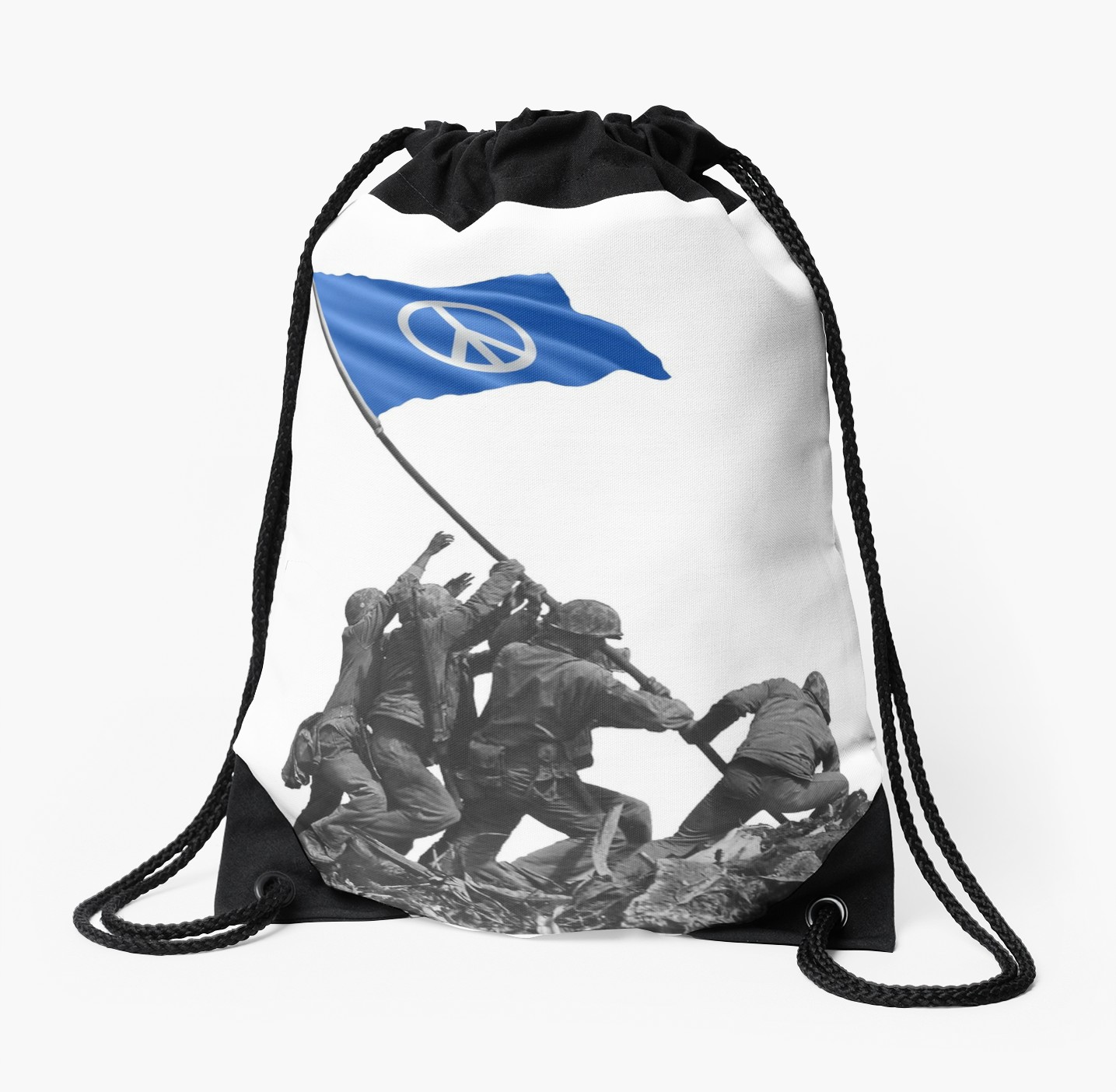 1435x1404 Soldiers Raising Peace Symbol Flag