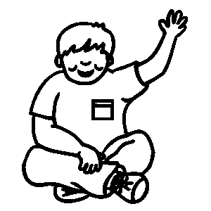 300x300 Student Raising Hand Clipart Black And White