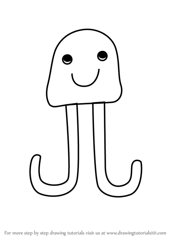 567x800 Learn How To Draw A Jellyfish From Letter J