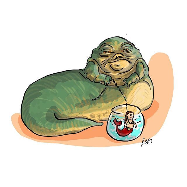 640x640 jabba the hutt with princess leia mermaid
