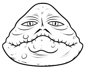 302x242 Drawing Printout How To Draw Jabba The Hutt Easy