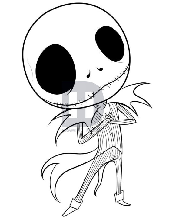 558x720 How To Draw Chibi Jack Skellington, Step