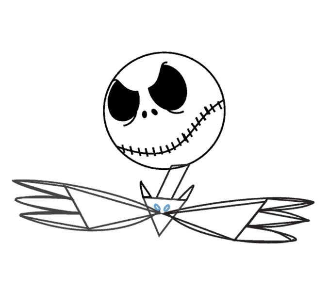 678x600 How To Draw Jack Skellington Step