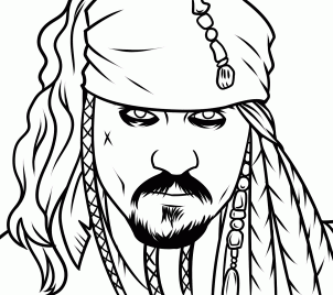 302x268 how to draw captain jack sparrow easy step captain jack