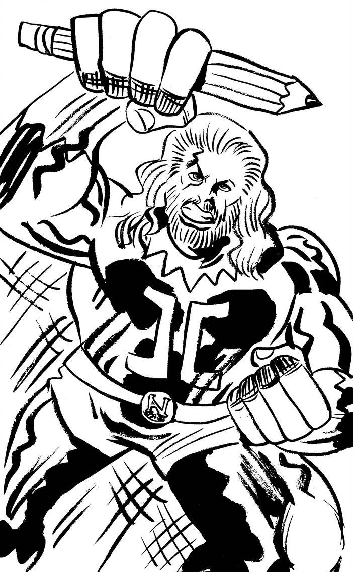 702x1139 Jack Kirby Style Self Portrait