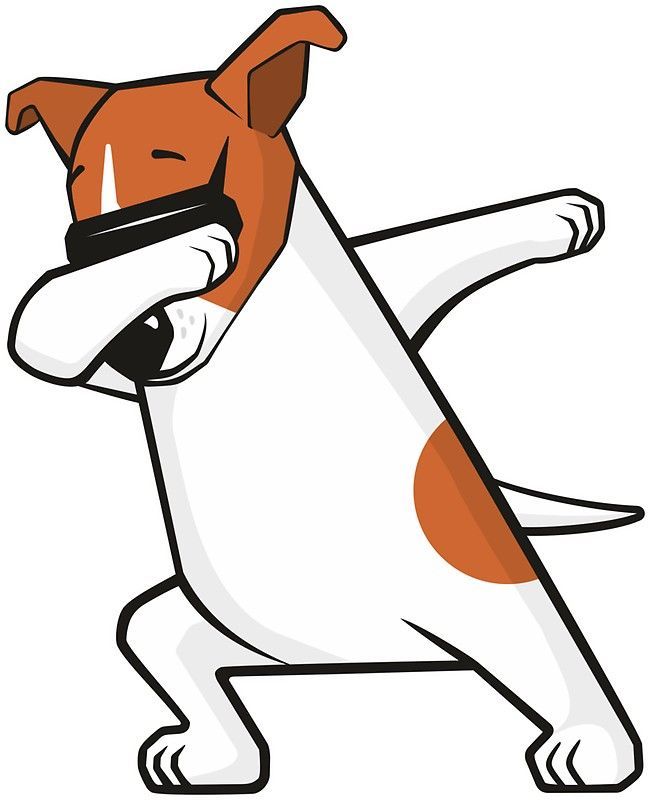 650x800 Dabbing Dog, Funny Cartoon Dab Dance Jack Russell Terrier Jrt
