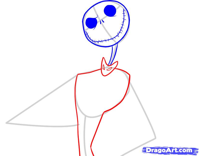 827x651 How To Draw Jack Skellington And Sally Step