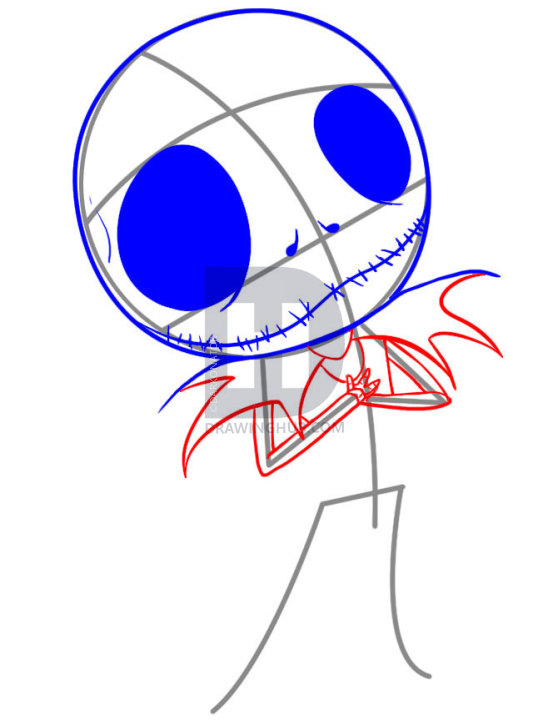 558x720 How To Draw Chibi Jack Skellington, Step