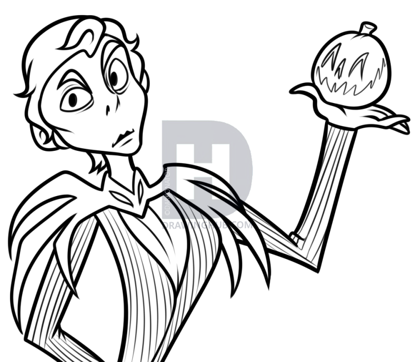 836x720 How To Draw Human Jack Skellington, Step