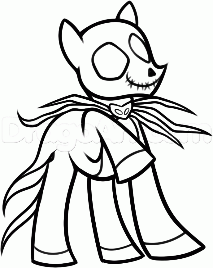 688x863 Step How To Draw Pony Jack Skellington