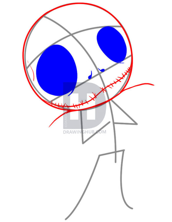 558x720 How To Draw Chibi Jack Skellington, Step