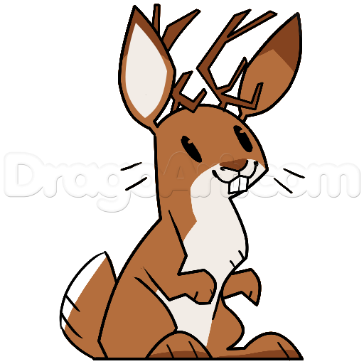 512x512 How To Draw A Jackalope, Step