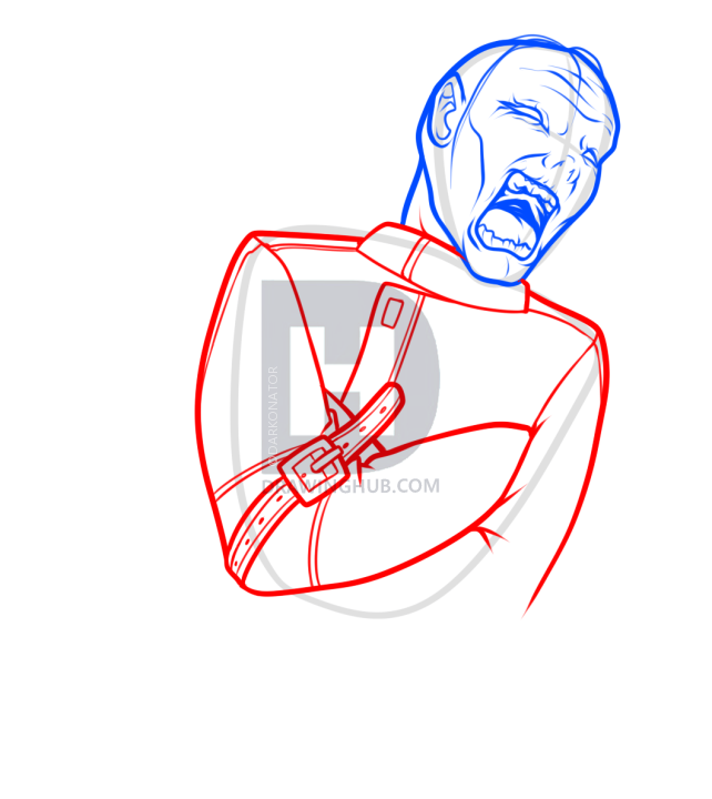 642x720 How To Draw A Straitjacket, Step