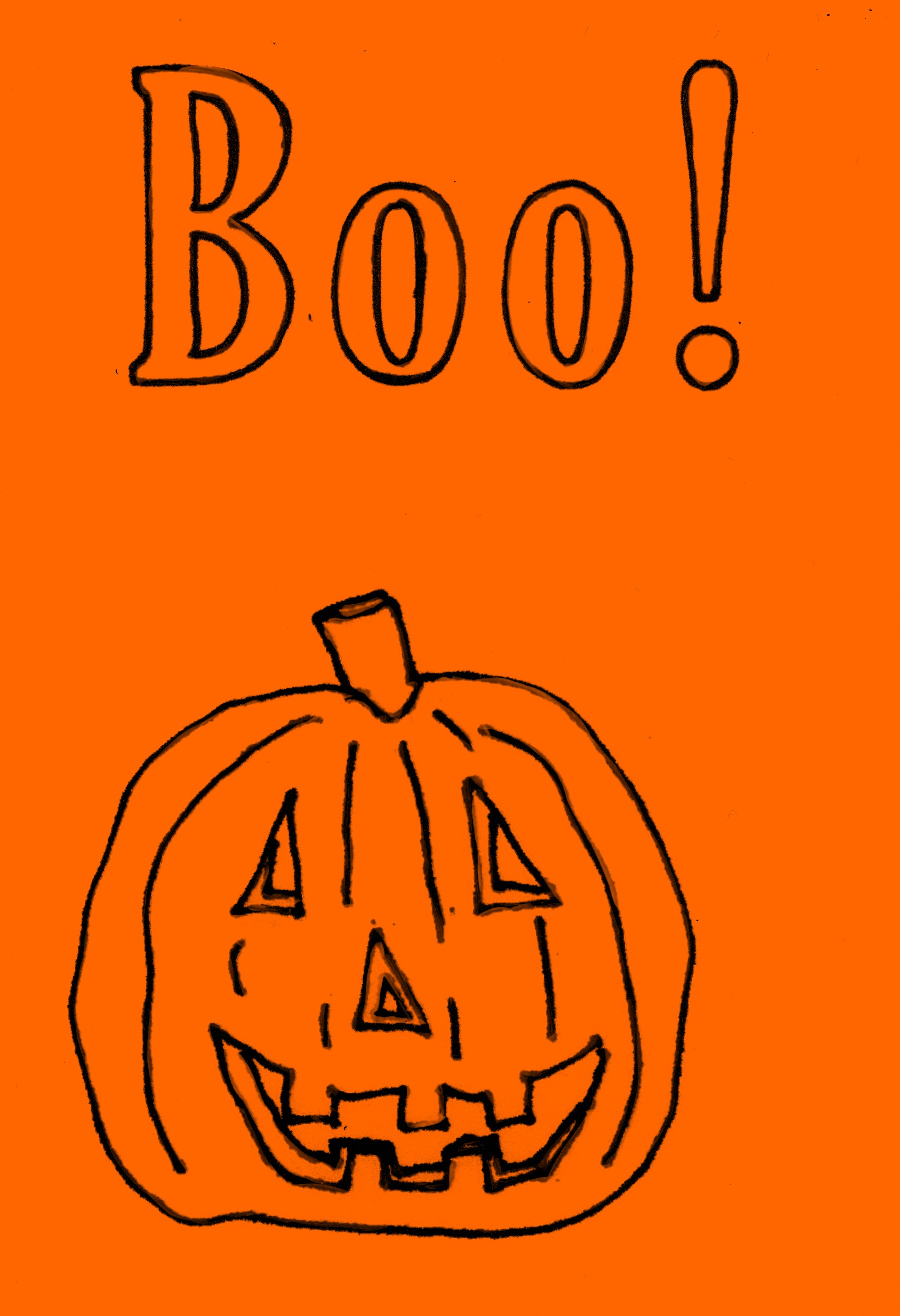 1698x2483 Boo! Jack O Lantern Line Drawing Handwritten Life