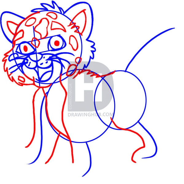 599x597 How To Draw Baby Jaguar From Go Diego, Step