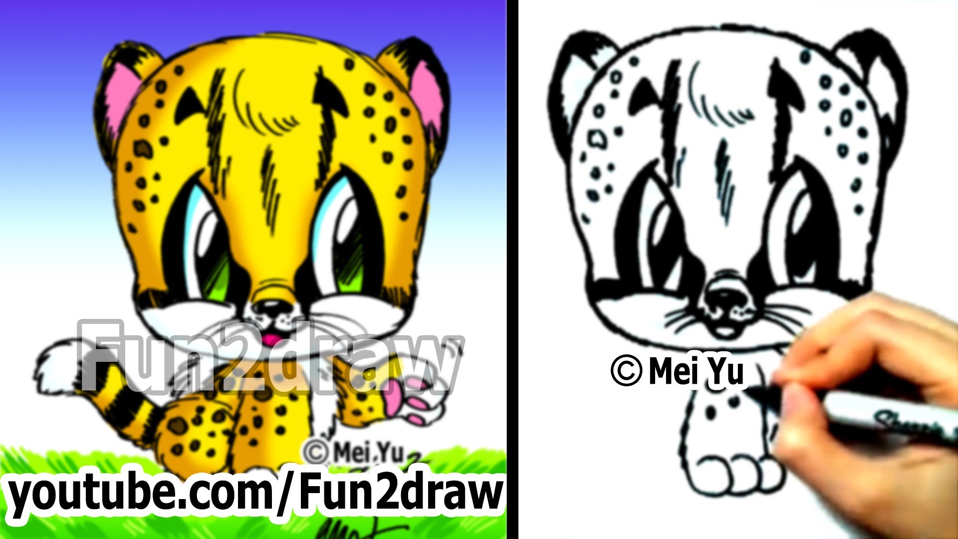 1920x1080 How To Draw Animals How To Draw A Baby Cheetah Cute Art
