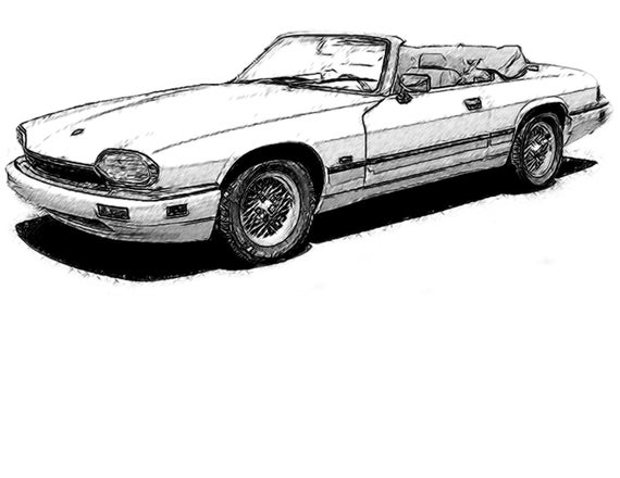 570x440 Jaguar Xk Drawing T Shirt Etsy