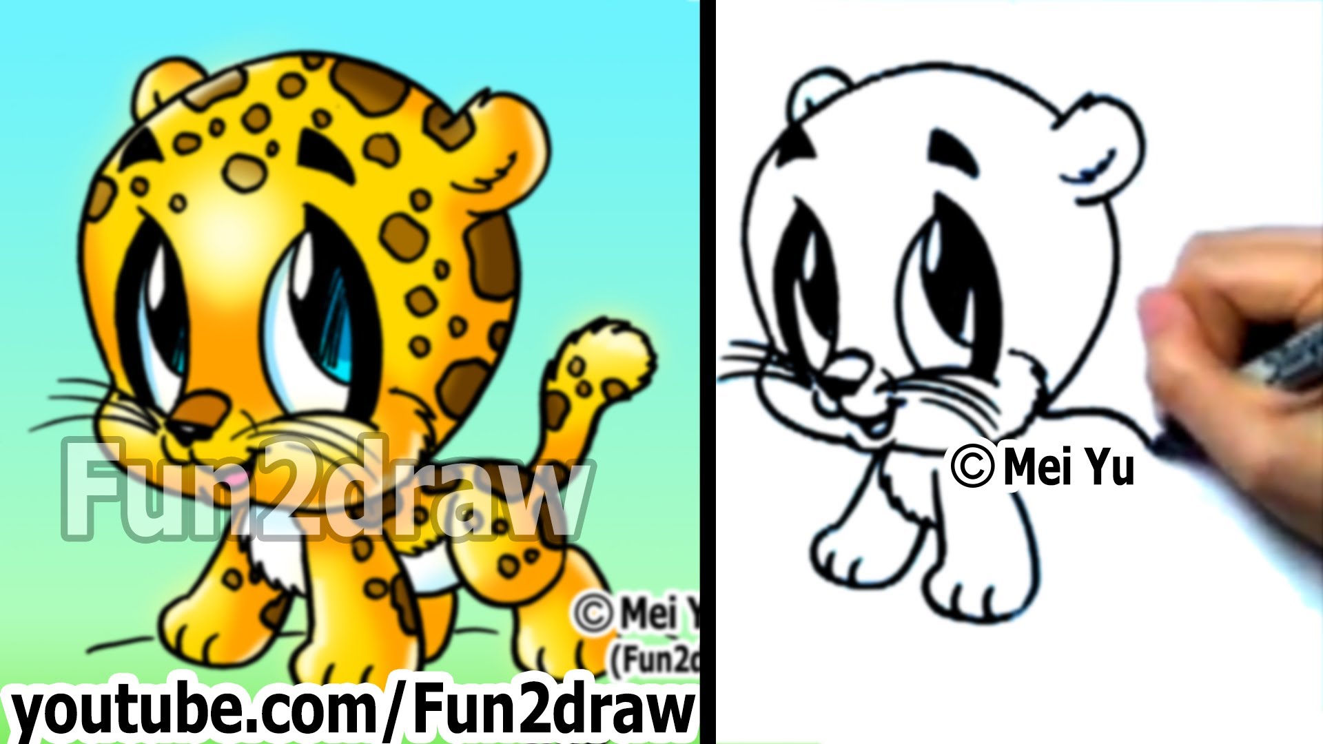 1920x1080 How To Draw Cartoon Characters How To Draw A Baby Jaguar Cute