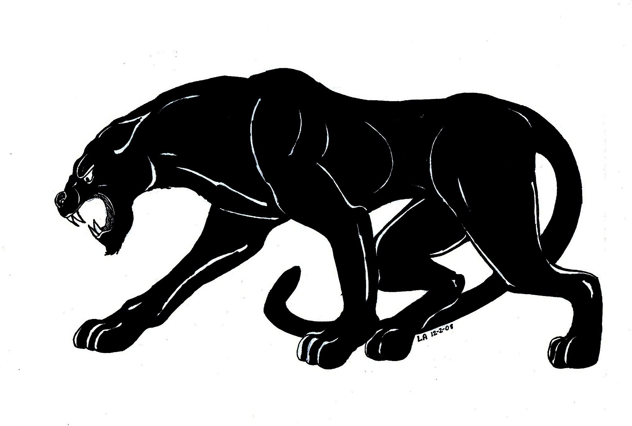 2041x1377 Jaguar Drawing Black For Free Download