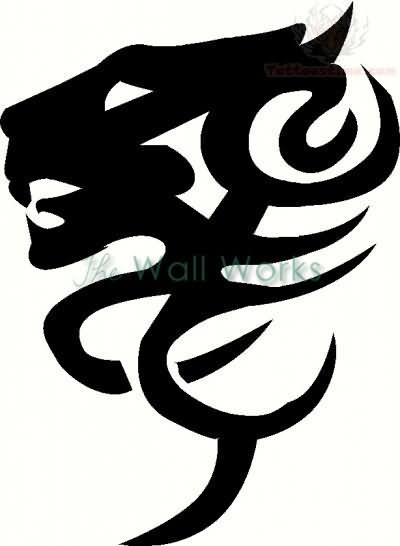 400x546 Tribal Jaguar Head Tattoo Design Picture