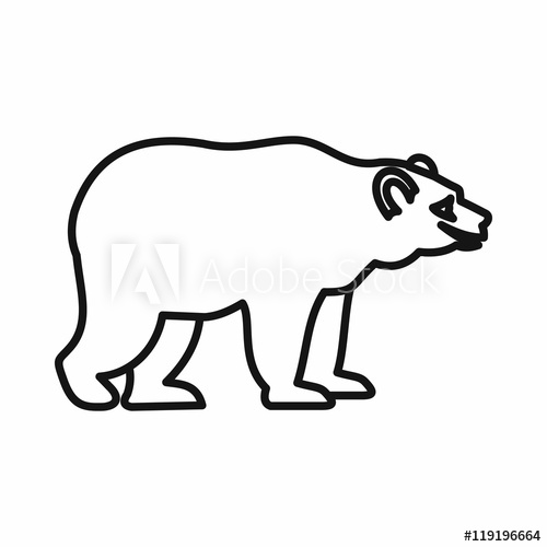 500x500 Bear Icon In Outline Style On A White Background