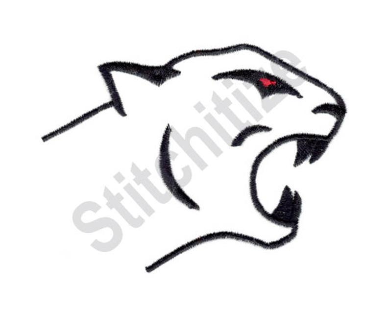 794x635 Cougar Outline Machine Embroidery Design Embroidery Etsy