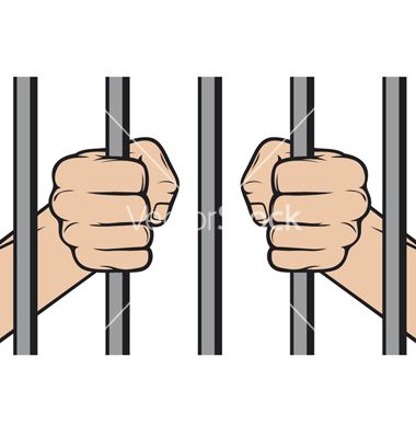 380x400 Hands Holding Prison Bars Vector