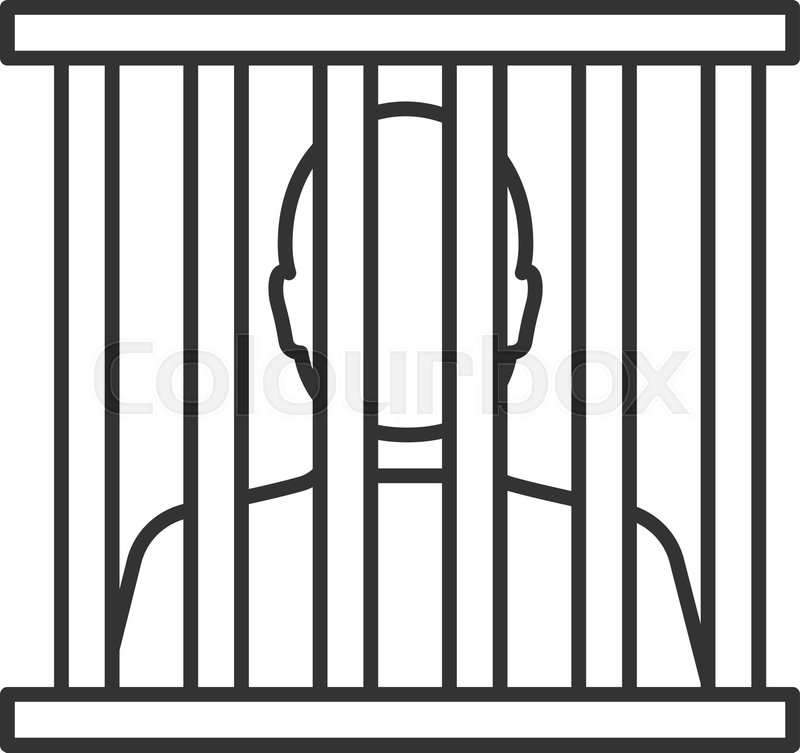800x753 Prisoner Linear Icon Thin Line Stock Vector Colourbox