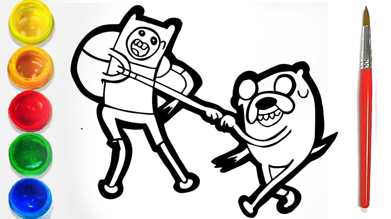 1280x720 How To Draw Finn The Human Jake The Dog Coloring And Drawing