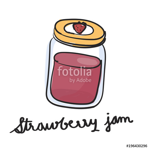 500x500 Illustration Drawing Style Of Strawberry Jam Stock Photo