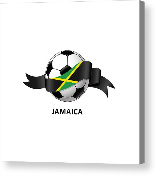 666x750 football with jamaica national flag colorful trail acrylic print