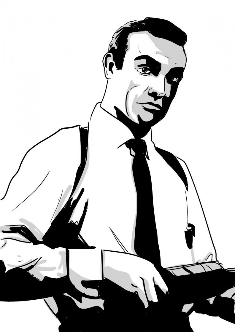 792x1120 James Bond Coloring Page