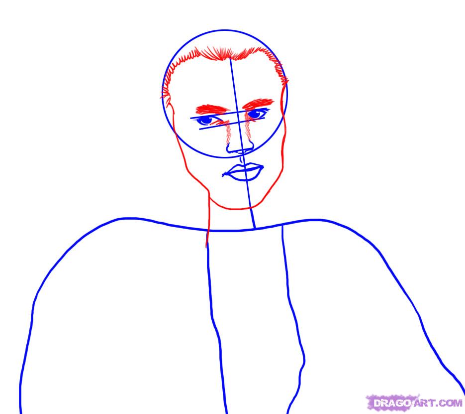 935x831 How To Draw James Dean, Step