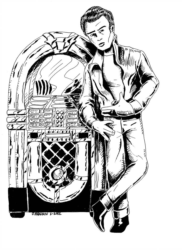 762x1049 James Dean Leaning On Jukebox