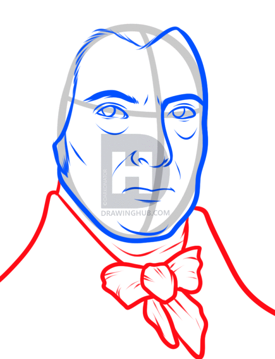551x720 How To Draw James Madison, James Madison, Step