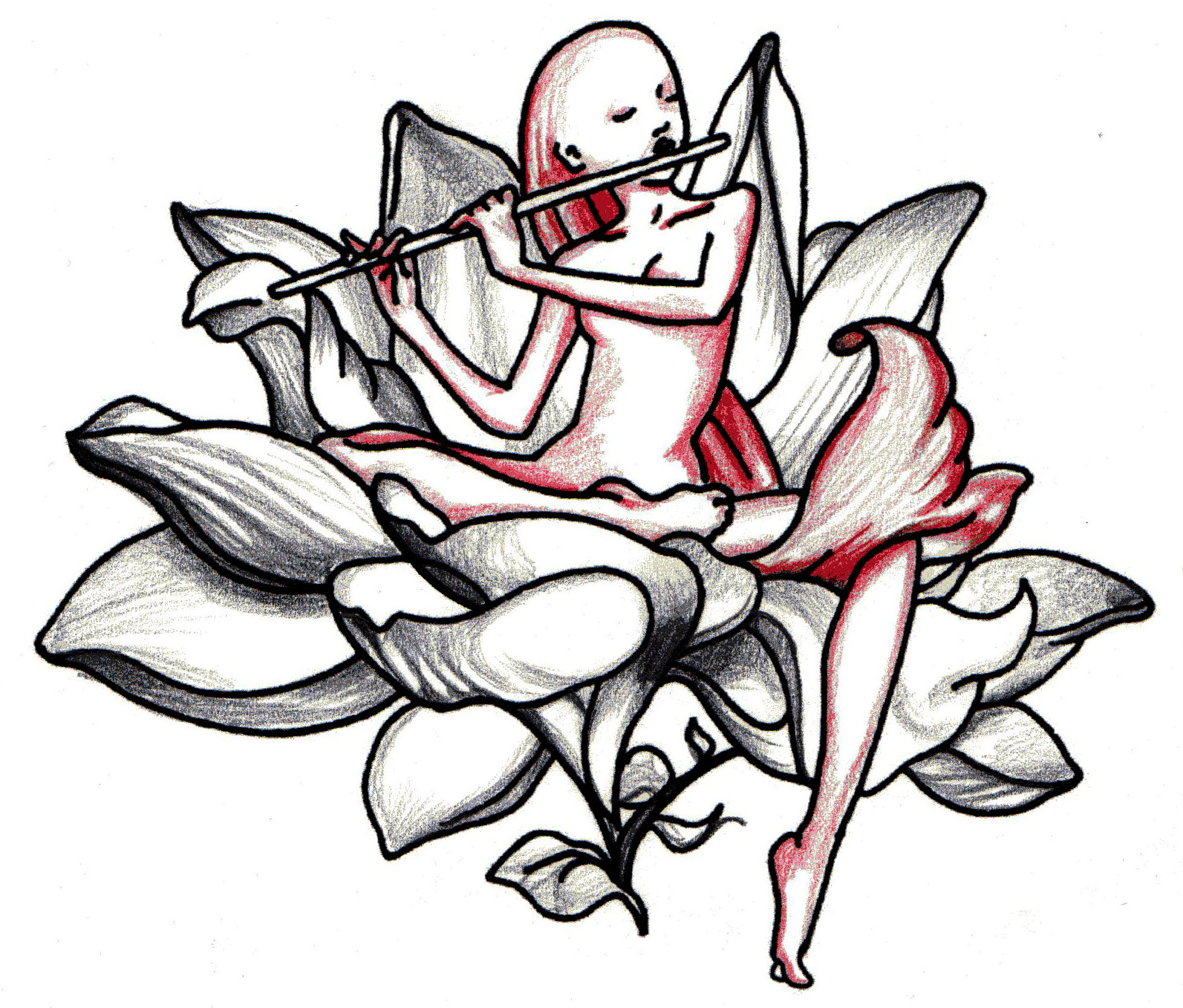 1593x1357 James Jean Pink Tattoo Thoughts Just Whistle While You Work