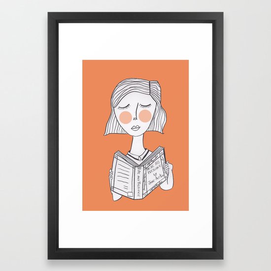 550x550 reading jane austen is always a good idea framed art print