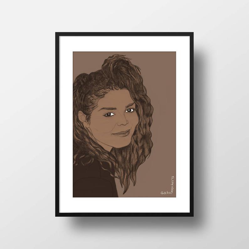 794x794 Janet Jackson Print Celebrity Portrait Illustration Etsy