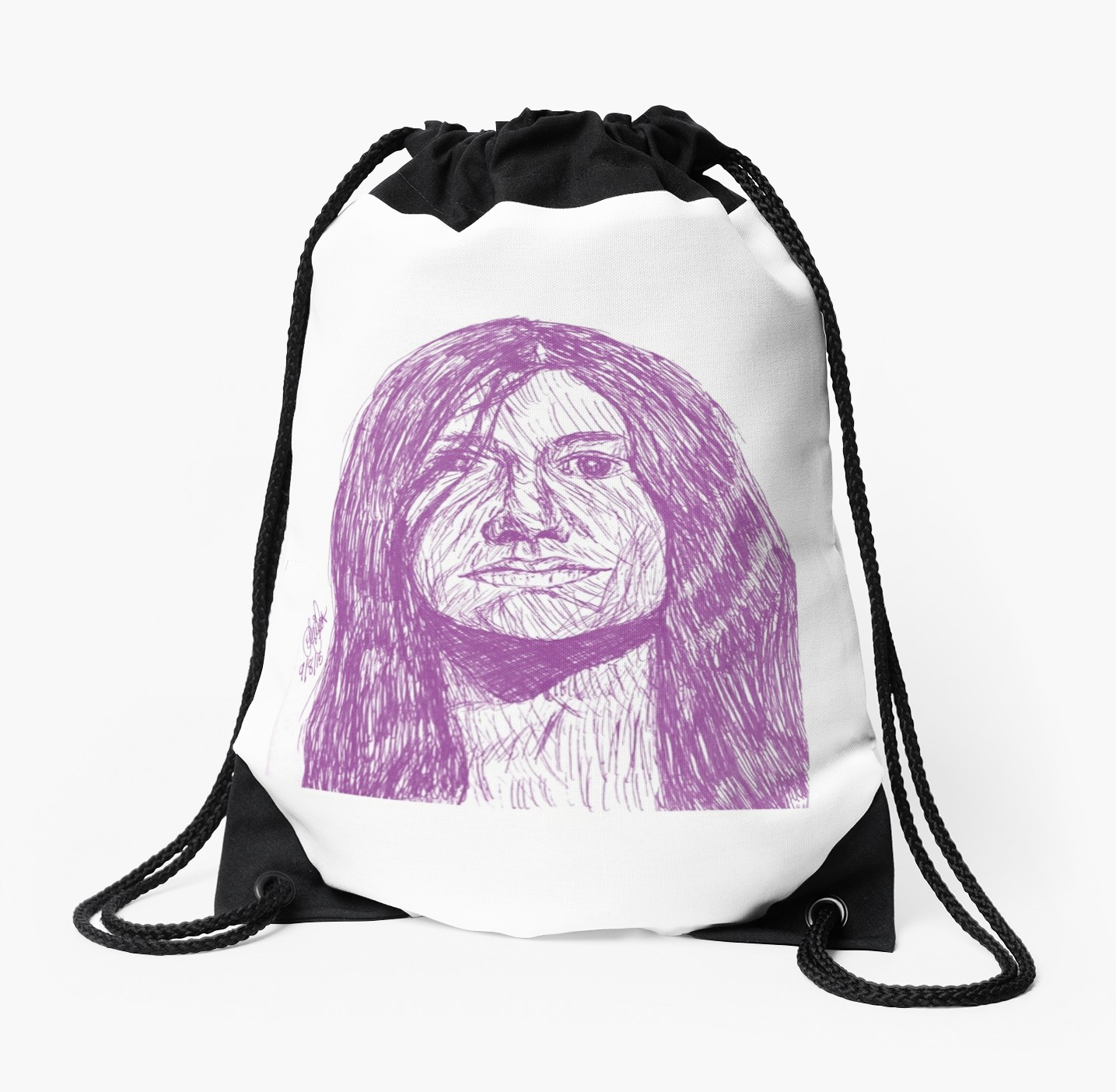 1435x1404 Psychedelic Lines Drawstring Bags