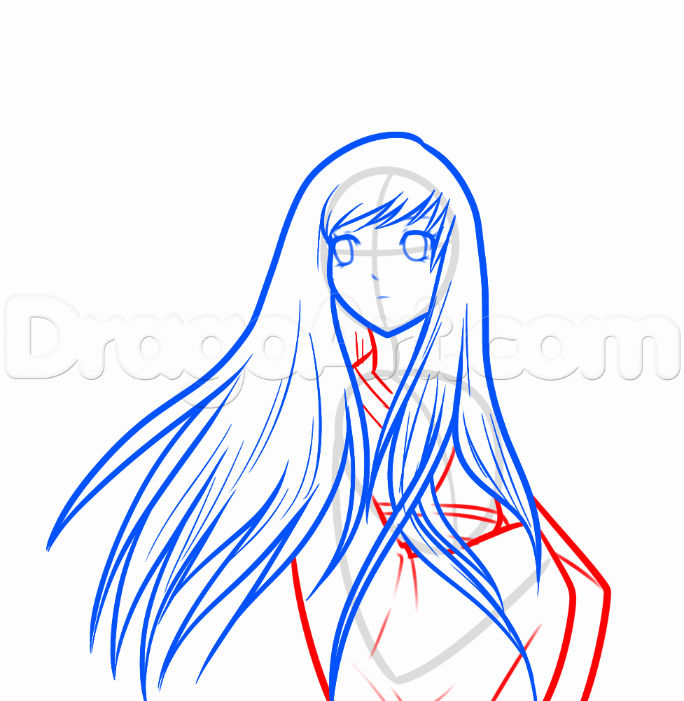 977x1000 How To Draw A Japanese Anime Girl, Step