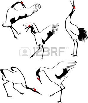 298x350 Stock Vector In Sunsets Crane Drawing, Japanese Drawings