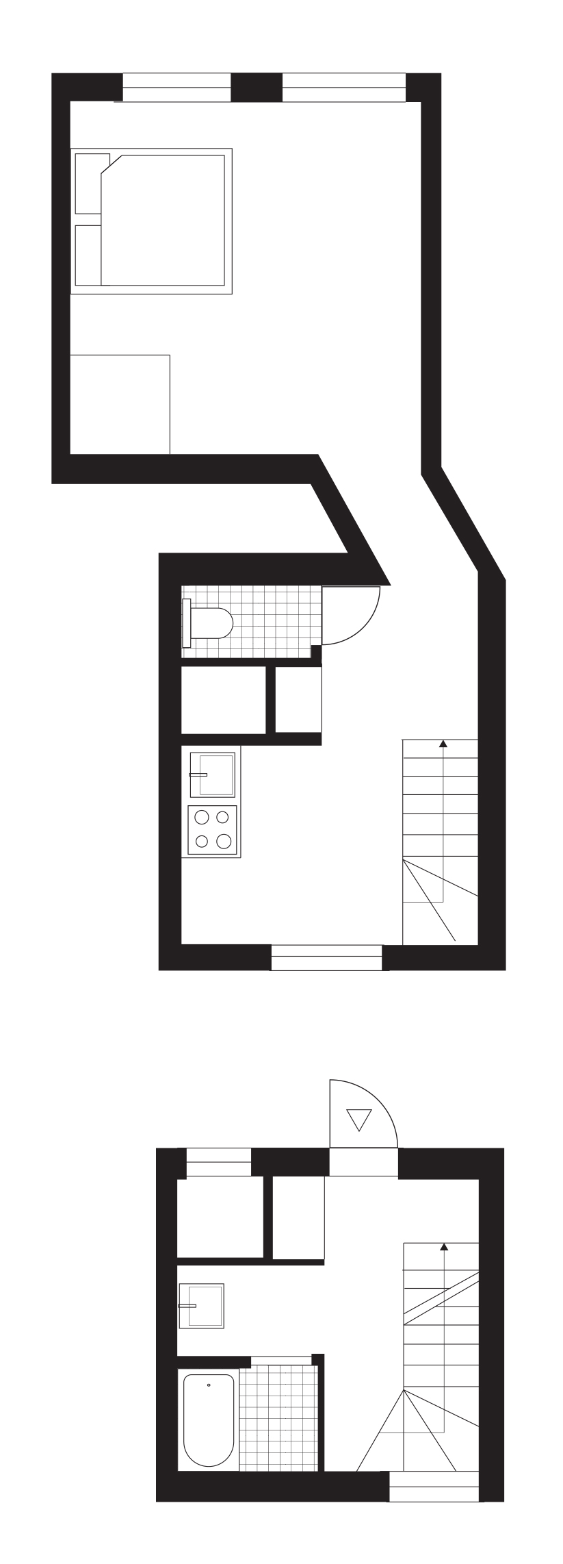 823x2284 One Roof Apartment