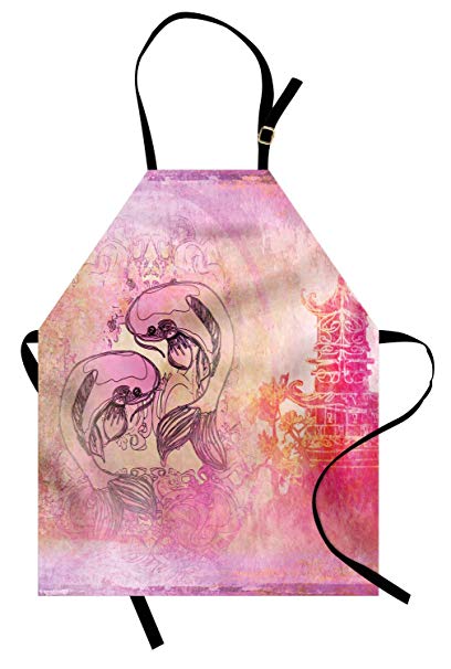 408x606 Lunarable Japanese Apron, Asian Koi Fish In Lake