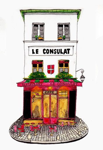 354x515 Architectural Illustration Art Print Paris