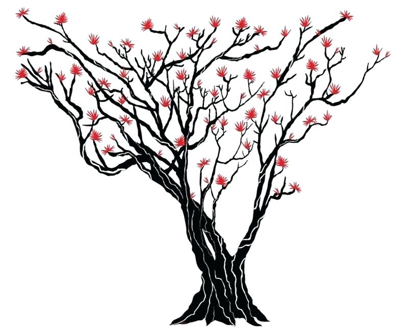 Japanese Cherry Blossom Tree Drawing | Free download on ClipArtMag